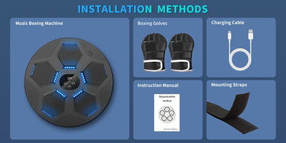 LED StrikeWall Pro: Durable Smart Boxing Trainer with Bluetooth and Lights